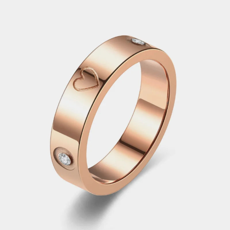 Gold Stainless Steel Zirconia Band Ring – Fashion Jewelry